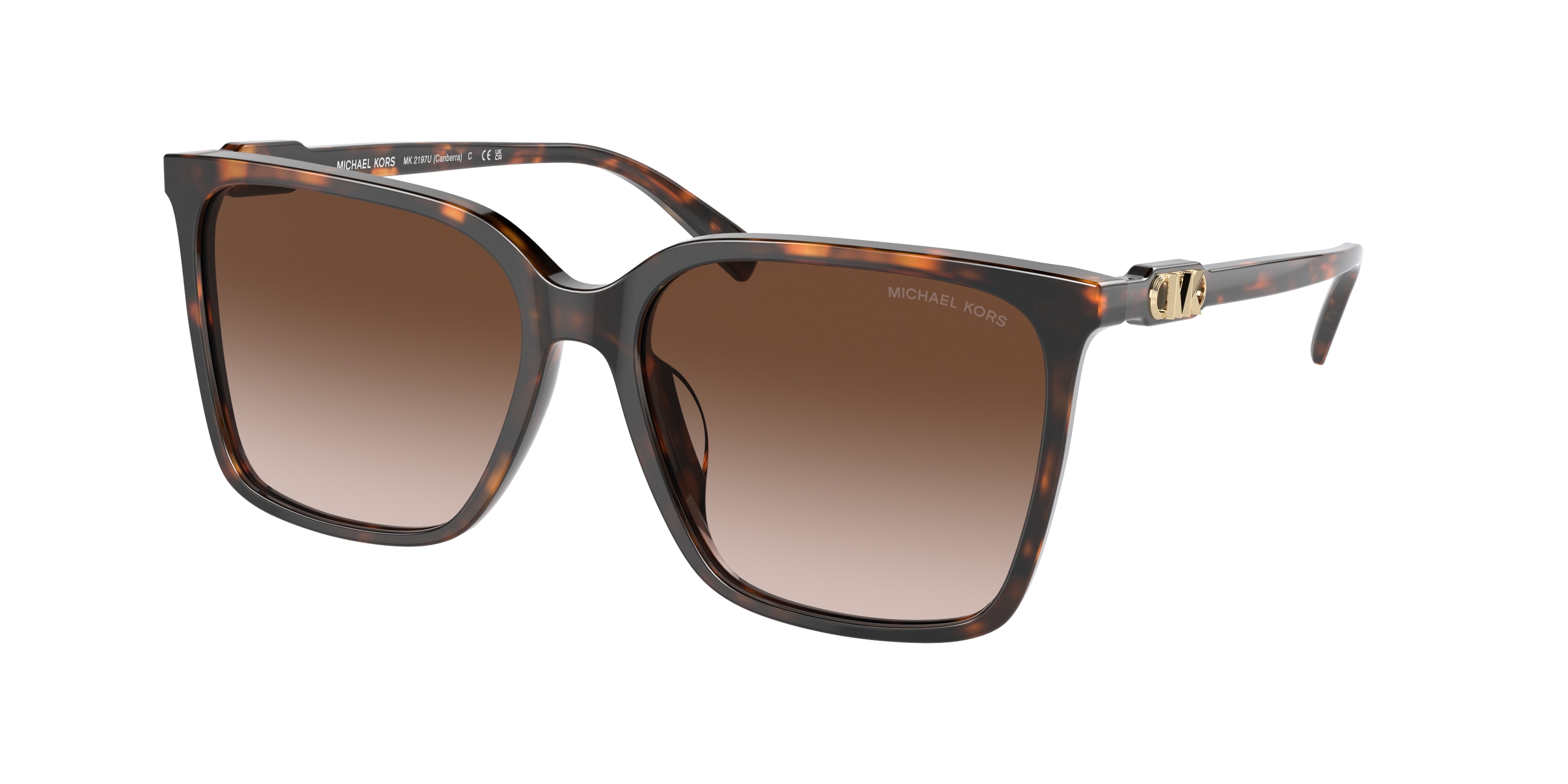 Michael Kors Woman MK2197U CANBERRA 300613 Sunglasses Acetate Turtle Brown Squared Normal Shaded-image